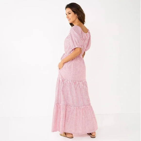 Draper James RSVP Short Sleeved Tiered Maxi Dress - Picture 2 of 7